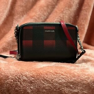 Calvin Klein Red Plaid Cross Body